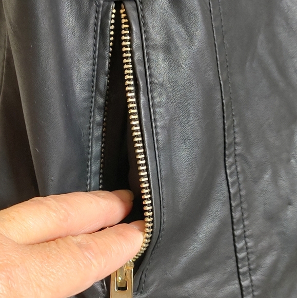Forever 21 Black Studded Vegan Leather Zip Up Vest - Picture 2 of 13